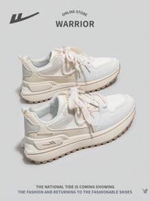 Scarpe da ginnastica casual con lacci e suola morbida alla moda per donne, scarpe sportive all'aperto confortevoli antiscivolo con suole spesse