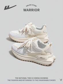 Scarpe da ginnastica casual con lacci e suola morbida alla moda per donne, scarpe sportive all'aperto confortevoli antiscivolo con suole spesse