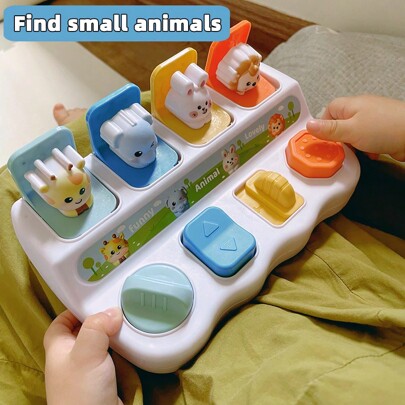 Đồ chơi học tập sớm Montessori, Hộp cơ động vật bật lên, Hộp học tập để phát triển logic và trí nhớ, Món quà lý tưởng cho lứa tuổi 0-3, quà Halloween và Giáng sinh