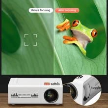 Zzpqvt 1080P 迷你投影仪，100 ANSI 流明，支持 20-80 英寸屏幕，兼容 USB/AV/TF/智能手机，家庭影院经典，非常适合节日礼物 - 查看 8