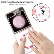 1 个多色可折叠磁边电镀 PC 硬壳全身保护壳触感柔软，超薄奢华闪亮镀金侧框防黄变兼容三星 Galaxy Z Flip 6/Z Flip 5/Z Flip 4/Z Flip 3/Z Fold 6/Z Fold 5/Z Fold 4/Z Fold 3 - 彩色 - 查看 8