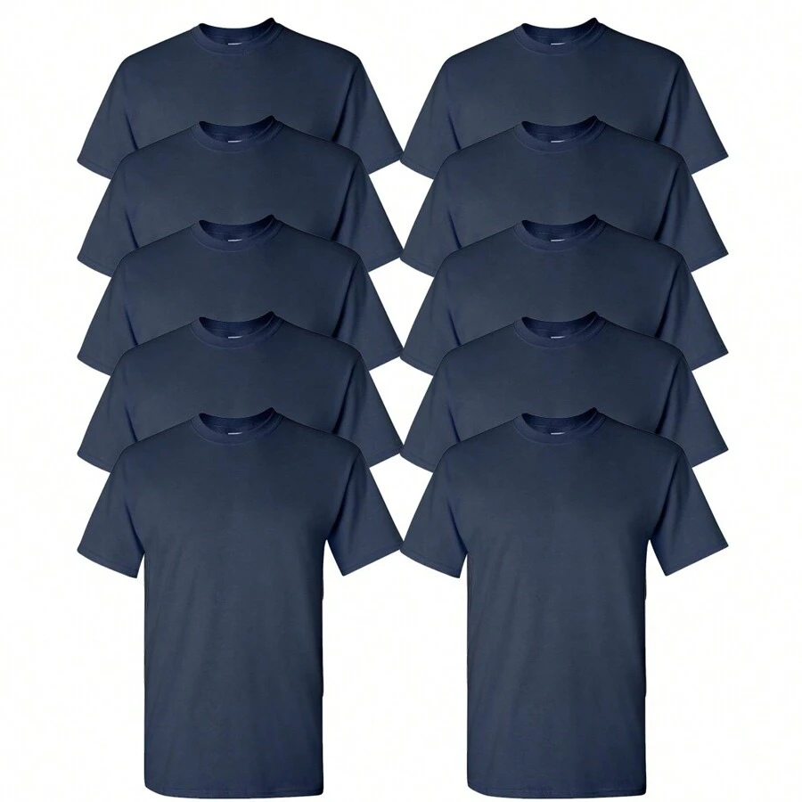 Gildan 5000 - Heavy Cotton Men's T-Shirt - 10 Pack UP To Size 4XL! Assorted Colors - Navy Blue - View 1