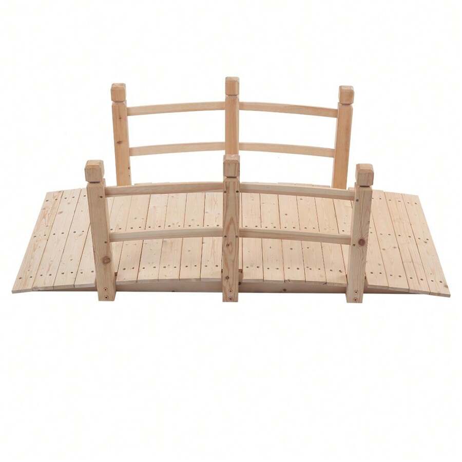 Arch Bridge Small Wooden Bridge Courtyard Outdoor Anticorrosive Wood Landscape Bridge Burlywood - Burlywood - View 1
