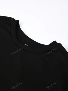 Customizable Colorful Text Print Crew Neck Sweatshirt, Personalize With Your Own Text/Name/Greeting, Suitable For Baby/Friend/Couple/Pet Colorful Font, Family Gathering Group Clothing, For Autumn, Women Tops, Black Hoodie, Holiday Gift, Valentine's Day Gift, Anniversary Gift, Wedding Gift, Best Friend Gift