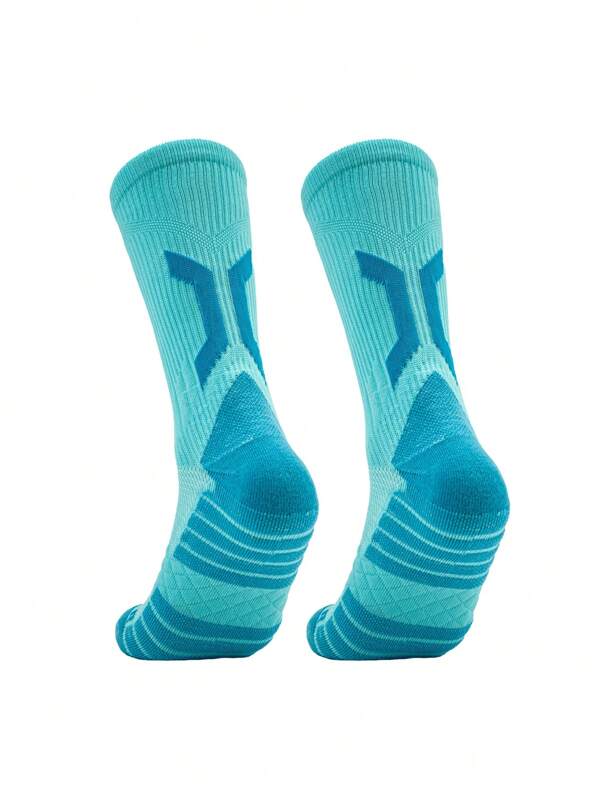 1 paire Chaussettes de compression de sport professionnelles pour basket-ball avec design d'aile de cigale pour hommes, pour la gym