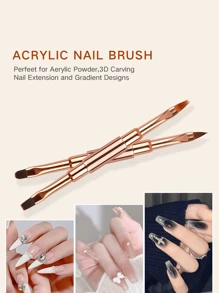 5 Stück doppelseitige Nagelkunstpinsel Set, Pinsel für lange Linien, dünner Liner Pinsel für Nageldetails, Nageldesign Pinsel, Farbverlauf Pinsel, 3D Pinsel Set für Gel-Lack, Acryl-Nägel und Zeichnen