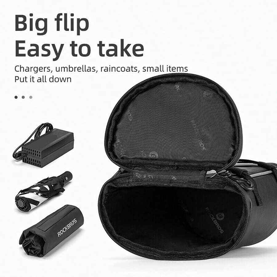 ROCKBROS Motorcycle Electric Bicycle Rear Bag 4L Luggage Storage Bag Reflective Waterproof Bicycle Saddle Bag Rear Load Bag Luggage Bicycle Bag Luggage Storage Bag - Black - View 1