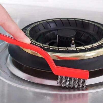 3 Pcs Stainless Steel Gas Stove Cleaning Brushes - Random Color, Reusable