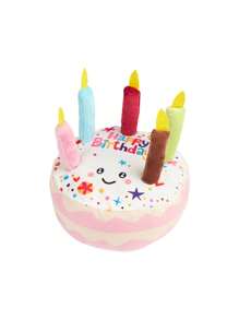 Pet Toys For Cats & Dogs, Stress Relief Chew Toys, Teeth Cleaning, Bites Resistant, Birthday Gift, Birthday Cake With Squeaky Bone