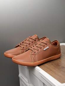 Giày thể thao đế bằng mũi rộng thời trang nam, giày đế bằng, giày đi chân trần, giày công sở, giày thể thao ngoài trời, giày công sở trang trọng - màu nâu - Xem 3