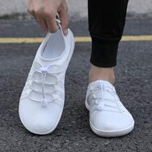 Women's Casual Sports Shoes Anti-Slip Durable Outdoor Low-Top Sneakers Flat Loafers Daily Walking Shoes - White - View 4