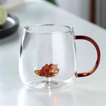 3D Glass Cup With Handle, Cute Animal & Plant Designs, Suitable For Coffee, Juice, Milk Tea, Beverages In Summer And Winter, Great For Christmas