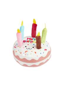 Pet Toys For Cats & Dogs, Stress Relief Chew Toys, Teeth Cleaning, Bites Resistant, Birthday Gift, Birthday Cake With Squeaky Bone