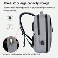 多層商務旅行電腦背包,男士專用,防水防震,15.6英寸電腦口袋,可用於攜帶行李和充電筆記本電腦,適用於上課、上班、旅行或度假過程中當做學校書包,背包,旅行必備品,學校用品等等。男性禮物 - 灰色 - 查看 12