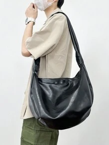 复古休闲斜挎包，大容量单肩包，带不可调节肩带，皮革吊带托特包，新款个性化斜挎包，适合休闲、通勤、旅行、学校、大学礼物，春季复古包，学校用品，吊带包，侧包，学生新生活用品，时尚男士包，毕业学校包，适合大学，学校包，身体包