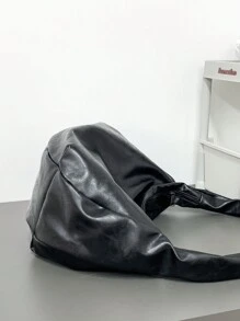 复古休闲斜挎包，大容量单肩包，带不可调节肩带，皮革吊带托特包，新款个性化斜挎包，适合休闲、通勤、旅行、学校、大学礼物，春季复古包，学校用品，吊带包，侧包，学生新生活用品，时尚男士包，毕业学校包，适合大学，学校包，身体包