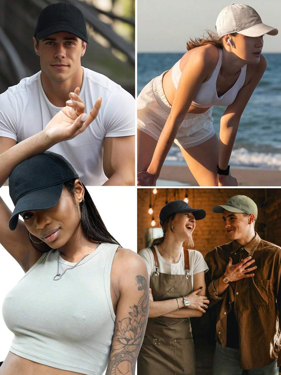 1 pièce jeu - Casquette de baseball rétro usée et délavée pour homme et femme, simple, élégante et polyvalente, avec réglage classique - Multicolore - Voir 1