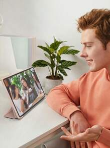 1pc Tablet Protective Case Compatible With IPad, Soft Anti-Fall Protection, Ultra-Thin/Smart Stand/Auto-Wake Protective Case Compatible With TPU Leather Apple IPad Mini 4/5/6, 9.7/10.2/10.5 Inches, Air 4/5/6, 10th Gen, 10.9 Inches, Pro 11 Inches, Air 11(M2) , Air 13 And Pro 11(M4)-Pink - Pink - View 8