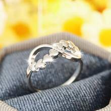 1 pieza Anillo Vintage Plateado Plata Simple con diseño de Infinito y Corazón, Adecuado para Uso Diario, Fiestas, Celebraciones, Regalo para Día de San Valentín, Mamá, Madre, Día de la Madre