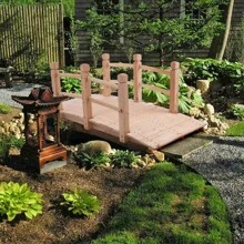 Arch Bridge Small Wooden Bridge Courtyard Outdoor Anticorrosive Wood Landscape Bridge Burlywood - Burlywood - View 4