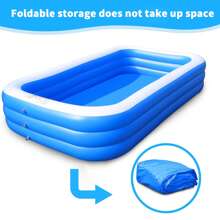 Large Inflatable Swimming Pool Adult Swimming Pool 3 Ring PVC Material Thicker And Higher, Each Layer Independent Inflatable, Suitable For Indoor And Outdoor Camping Parties