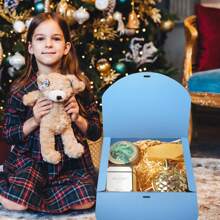 Gift Boxes With Lids, Kraft Paper Gift Box, Bridesmaid Proposal Box For Wedding, Packaging, Present, Birthday, Cupcake - 藍色10.6x7.8x3.1寸 - 查看 6