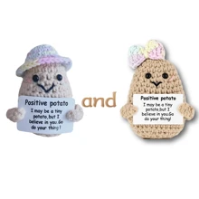 1/2/5pcs Mini Funny Positive Potato, Mini Cute Positive Potato Crochet Rainbow Bow Wool Knit Positive Potato Ornament Gift, Suitable For Birthday Friends Party Decoration Encouragement - Multicolor - View 13