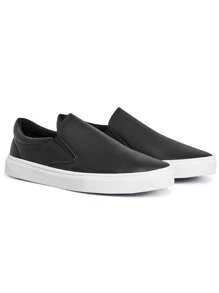 Slip On Shoes Casual Men's Yacht Sneakers Women's Easy Wear Elastic Lightweight Comfortable - Đen và trắng - Xem 1