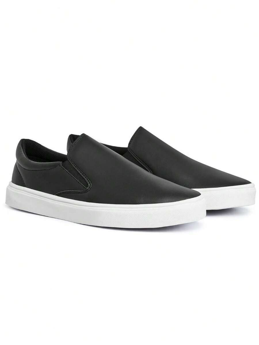 Slip On Shoes Casual Men's Yacht Sneakers Women's Easy Wear Elastic Lightweight Comfortable - Đen và trắng - Xem 1