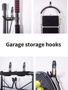 1 件黑色储物储物大挂钩车库实用挂钩，车库花园储物工具，钢制墙挂钩，大型花园 U 型挂钩，用于存放电动工具、自行车、花园工具花园软管挂钩 - 彩色 - 查看 4