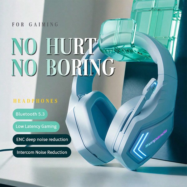 Wireless Gaming Bluetooth Headset Headset Noise Canceling Headset Black No Light Edition