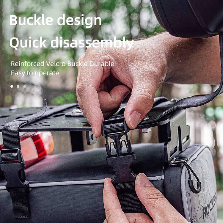 ROCKBROS Motorcycle Electric Bicycle Rear Bag 4L Luggage Storage Bag Reflective Waterproof Bicycle Saddle Bag Rear Load Bag Luggage Bicycle Bag Luggage Storage Bag - Black - View 6