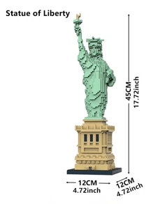 1 pieza Kits de modelo de edificios de arquitectura famosos - Coliseo, Torre Eiffel, Casa Blanca, Torre Elizabeth, Estatua de la Libertad, Torre Inclinada de Pisa, regalo educativo creativo rompecabezas 3D