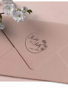 Custom Wedding Monogram Stamp, Save The Date Stamp, Custom Wedding Stamp, Personalized Wedding Stamp, Rubber Wedding Stamp, Diy Wedding Personalized Book Embosser Back To School,Back To School,School Supplies - Khaki - View 8