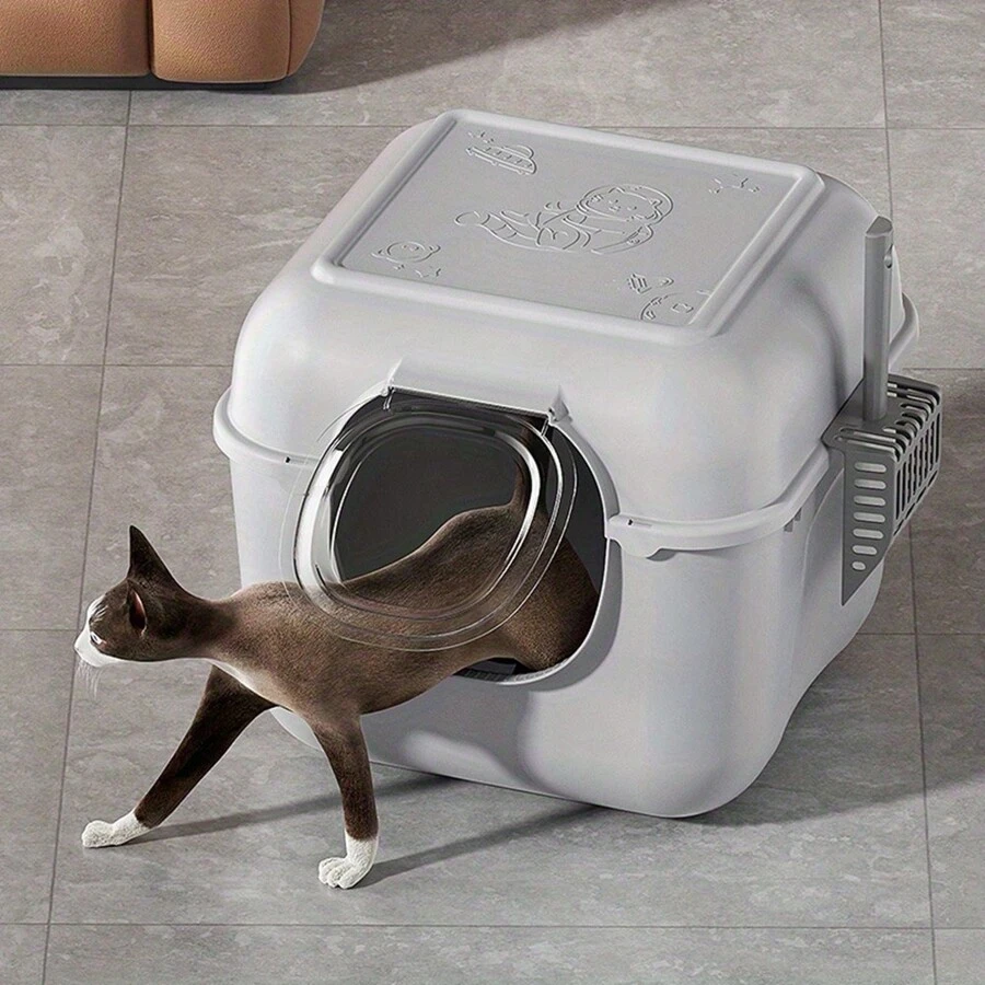 Enclosed Cat Litter Box, Large Covered Litter Box For Cats With Drawer
