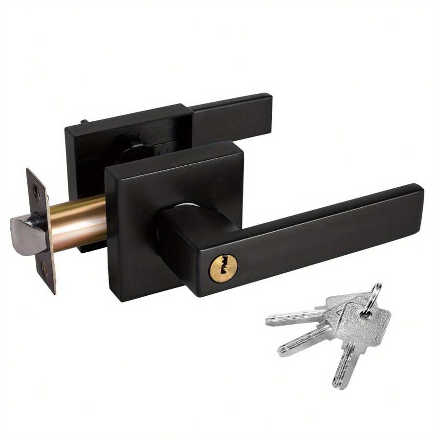 Door Lever With Lock And Key, Keyed Door Handle Heavy Duty Entry Door ...