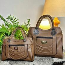 Large And Small Women's Bag Kit - 2 Dividers And Adjustable Cross Strap - Camel - View 1