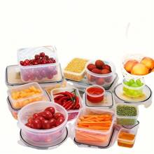 24PCS /3PCS /Separate Food Storage Containers Set With Lids Airtight, Leak-Proof, Kitchen Storage And Organization, Meal Prep, Reusable Lunch Containers, Transperent, Home Decoration, Christmas Gifts, Home Gifts, Room Decoration