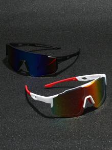 2 件装男士 Y2K 塑料装饰运动骑行眼镜适合日常佩戴、拍照、购物、骑行、滑雪万圣节夏季海滩度假、户外、旅行