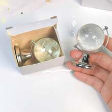 1 pieza Adorno de bola de cristal en miniatura, decoración de escritorio creativa y transparente tallada, accesorio fotográfico, regalo pequeño - Blanco - Ver 4