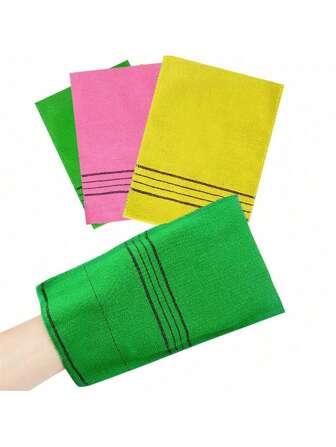 Exfoliating Washcloth, Korean Exfoliating Mitt Colorful Korean Exfoliating Cloth For Removing Dry, 3Pcs Large Size Exfoliating Body Scrubber
