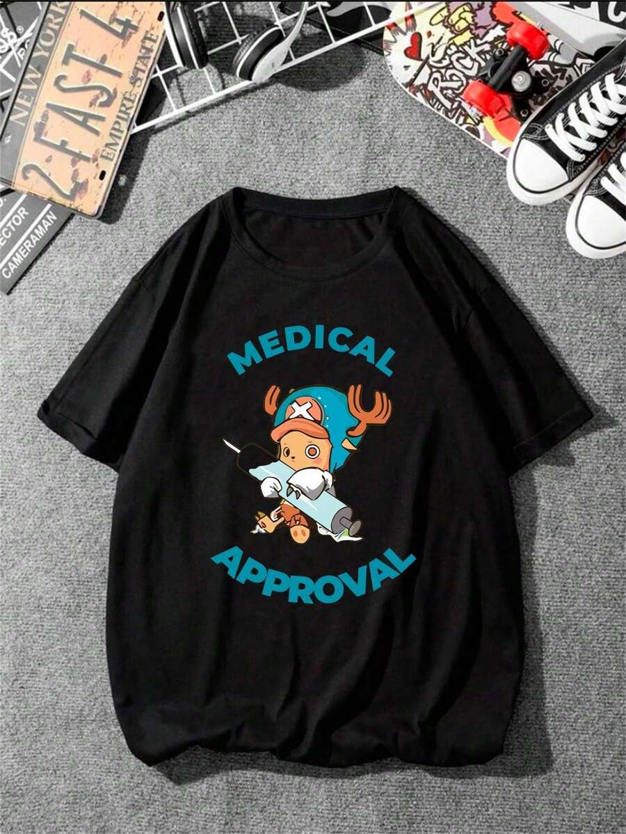 Unisex T-Shirt 100% Cotton Medical Approval Streetwear Fast Shipping - 黑色 - 查看 1