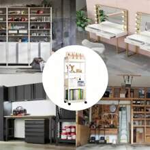 1pc Plastic Rolling Cart Storage Rack - With Wheels, Movable Storage Rack, Floor-Standing Storage Basket, Suitable For Nursery, Kids Room Toy, Snack And Book Storage Love Valentine - Trolley Storage Rack - View 7