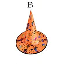 1 chiếc mũ phù thủy Halloween màu đen Oxford, phụ kiện trang phục, họa tiết màu ngẫu nhiên, Giáng sinh - màu đen - Xem 15