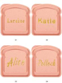 1 Pc Customized Name Toast Box Lunch Bag Bread Freshness Preservation Bento Case Organizer With Lid Sandwich Breakfast Container Portable For Outdoor Picnic Meal Accessories Personalized DIY Pattern With Name Customiz