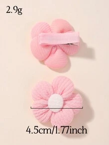 8pcs Solid Color 5-Petal Flower Baby Bangs Clips & Hair Accessories Love Valentine - Multicolor - View 2
