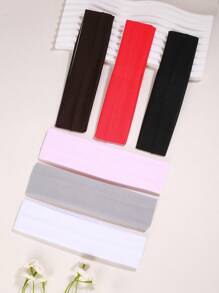 1/6/8/10/14 件装 欧美风格 女士纽扣头带 宽发带 面罩带 头巾 瑜伽运动发饰 - 彩色 - 查看 3