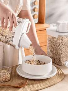 1 pezzo Barattolo di stoccaggio trasparente in PET con coperchio sigillato per cereali e vari usi, Stoccaggio e organizzazione della cucina, Organizer, Decorazioni per la casa, Regali di Natale, Regali per la casa, Decorazioni per la stanza