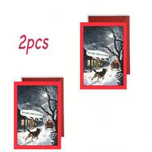 1pc/2pcs Funny Dog Christmas Greeting Card - Made Of High Quality Thick Paper, Beautifully Designed, Comfortable Feel - Perfect For Holiday Greetings And Party Gifts, Halloween, Halloween Decoration