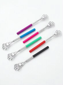 1pc Portable Adjustable Retractable Back Scratching Massage Tool, Halloween Metal Ghost Hand Expandable Back Scratching Stick, Portable Novelty Claw Scratching Tool Simulating Hand Toy Decorative Support